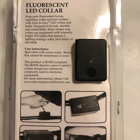 Zack & Zoey Fluorescent LED Dog Collar Yellow - Picture 5 of 6